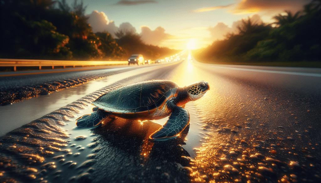 Florida Man Rescues Stranded Sea Turtle on Busy Highway