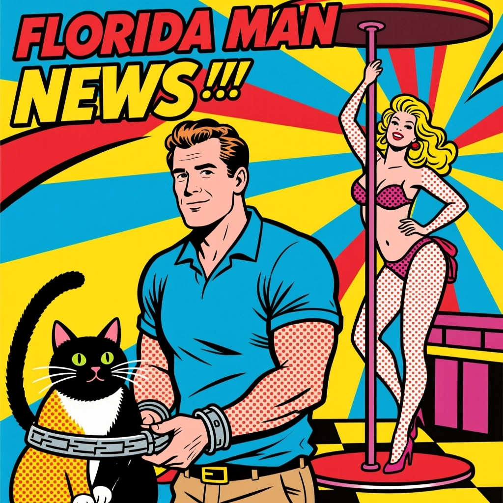 Florida Man tried to bring cat into strip bar.